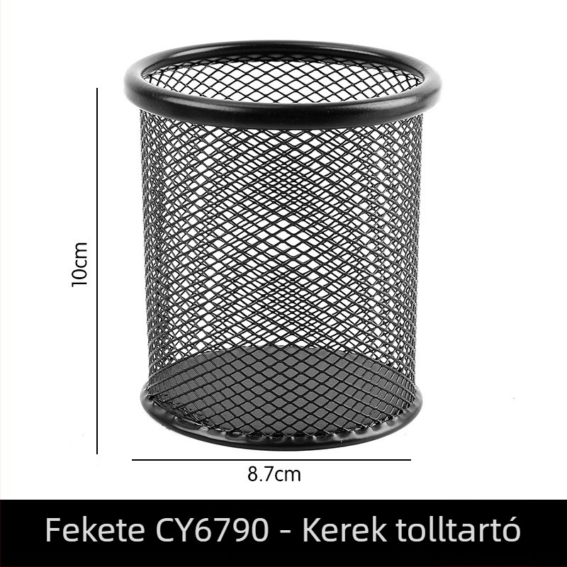 Chanyi/Changyi asztali tolltartó – üreges fémháló, négyszögletes vagy kerek alak, modell CY6791