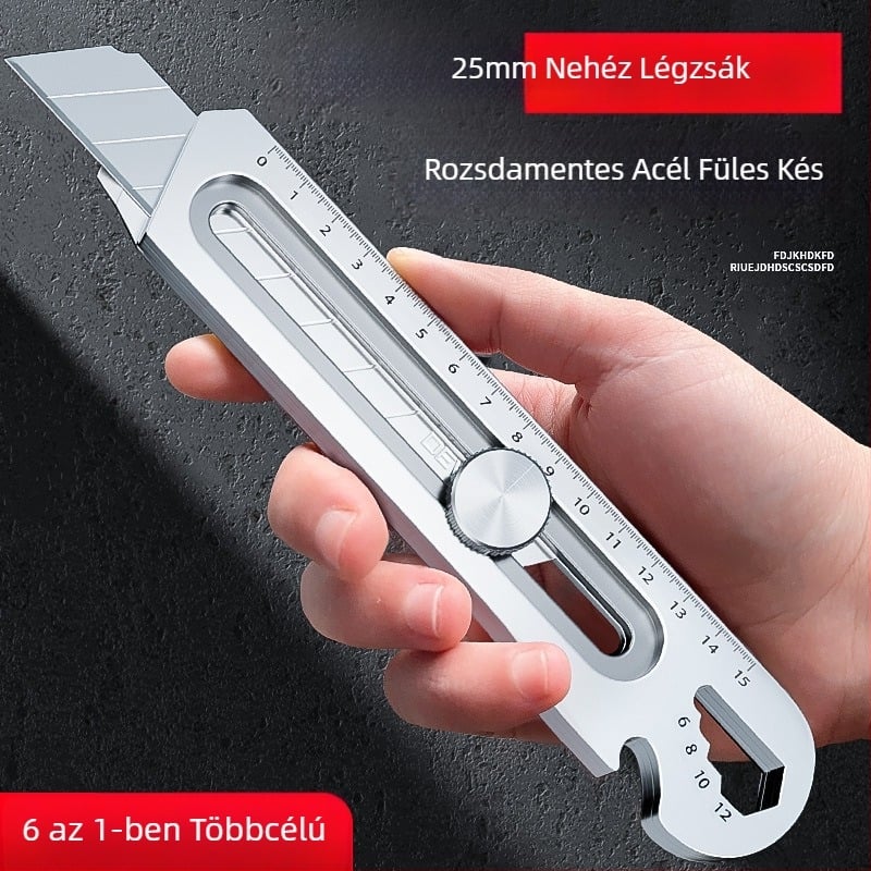 Maeda Tools Dewo70 nehéz használatra szánt univerzális kés, rozsdamentes acél test, penge 0.7×25×125 mm, teljes hossz 190 mm