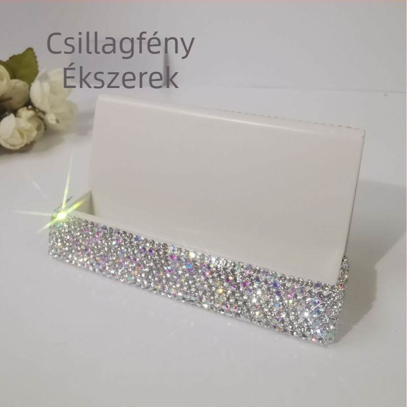 Starlight márkájú gyémánt-díszítésű névjegykártyatartó, egyrétegű kivitel, modell: névjegykártyatartó, üzleti ajándékhoz megfelelő