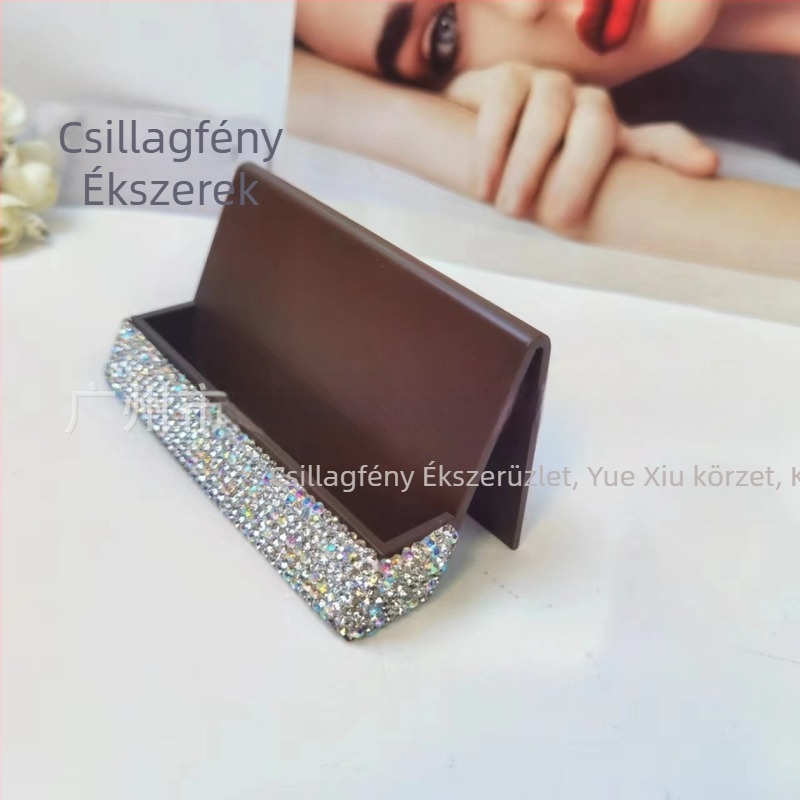 Starlight márkájú gyémánt-díszítésű névjegykártyatartó, egyrétegű kivitel, modell: névjegykártyatartó, üzleti ajándékhoz megfelelő