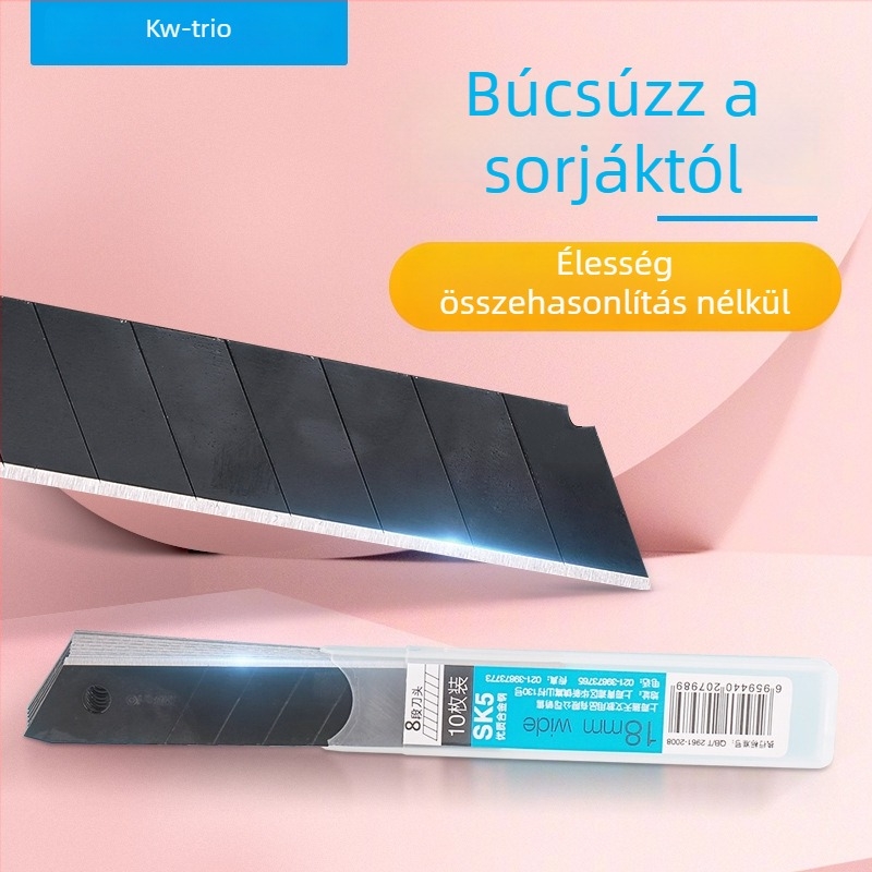 KW-TRIO precíziós kés: kicsi és nagy méretű, fóliavágó, tapétavágó, csomagolásnyitó penge