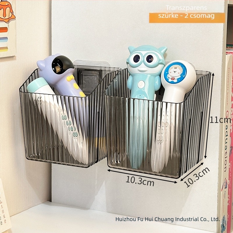 Műanyag falra szerelhető tolltároló doboz, csíkos mintával, 1 literes kapacitás, modell Wall Box, modern minimalist stílus