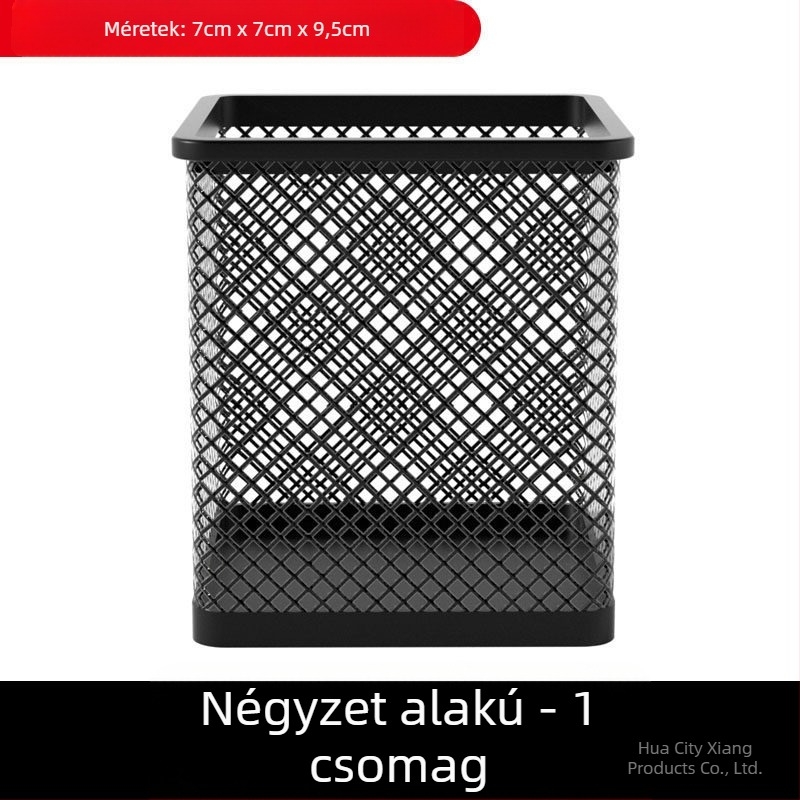Kör alakú fém tolltartó, asztali tároló lyukas dizájnnal filctollakhoz