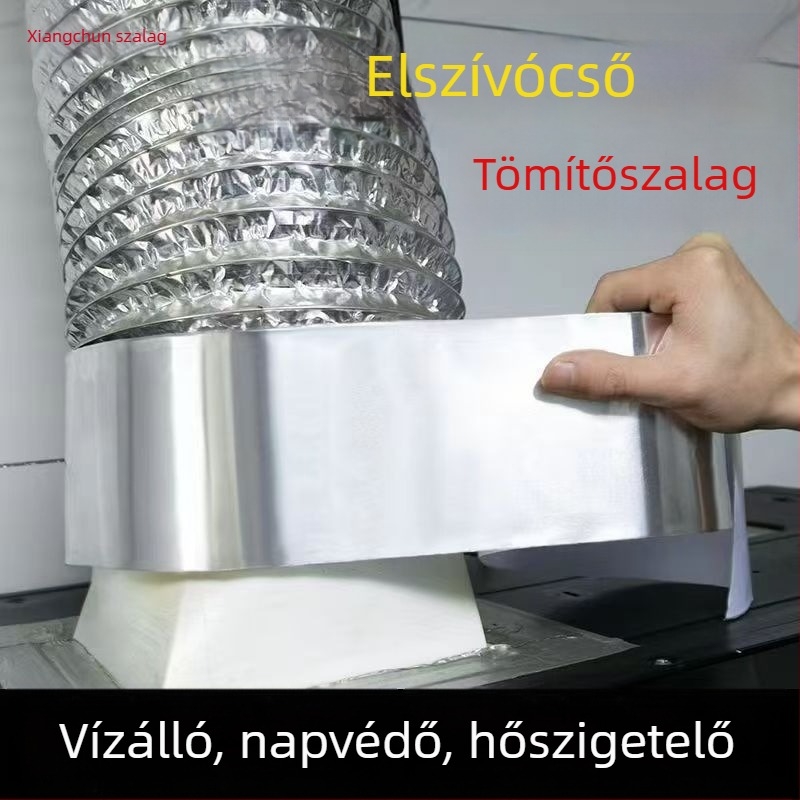 Csőszigetelő alumíniumfóliás szalag melegolvasztó ragasztóval, 0,12 mm vastagság, 0–70 °C hőmérséklet-tartomány, csővezetékekhez