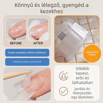 Finger Fantasy Körömápolási eszközök – Hordozható, többfunkciós készlet köröm-hosszabbításhoz és javításhoz selyemrost szalaggal