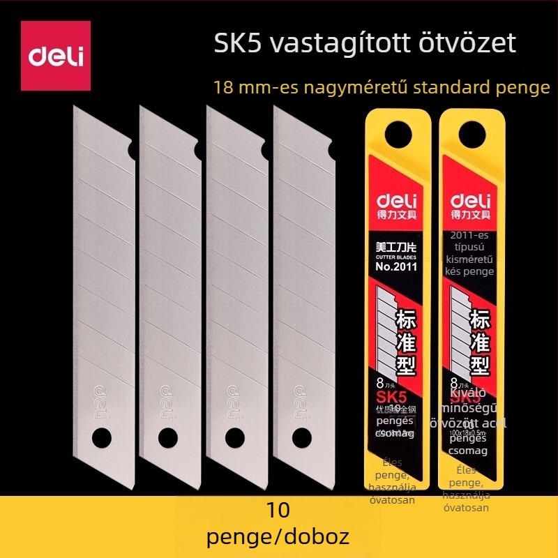Deli 2011 papírvágó penge, SK5 magas széntartalmú acél, nagy méretű