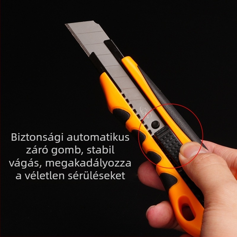 Kaida XD-88 ABS műanyag bevonatú vágó kés; Penge: 0.5×18×100 mm; Tömeg 80 g