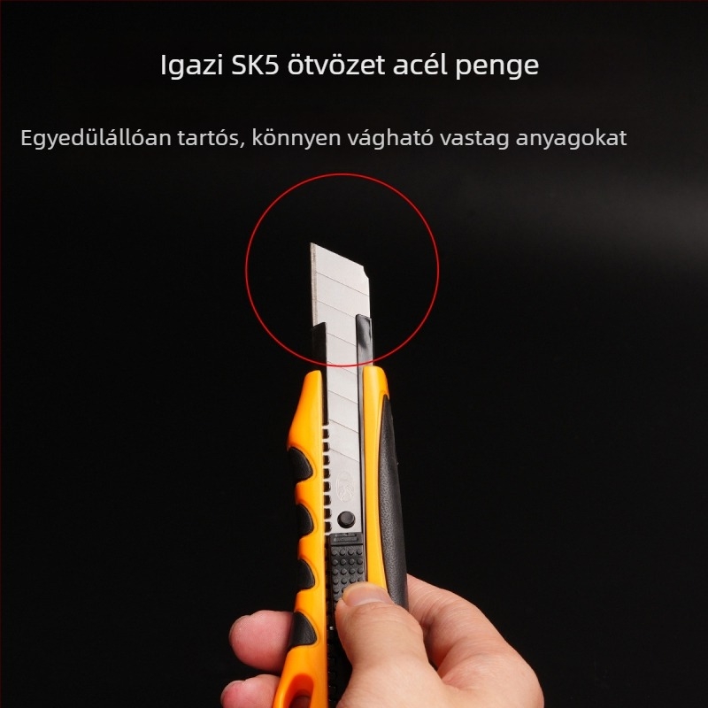 Kaida XD-88 ABS műanyag bevonatú vágó kés; Penge: 0.5×18×100 mm; Tömeg 80 g