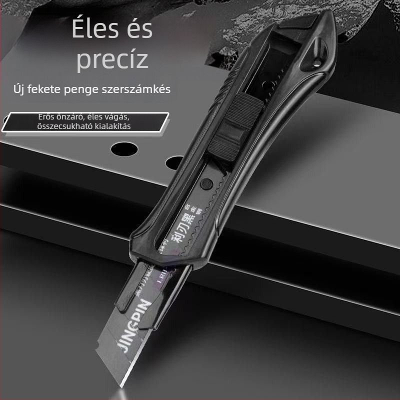 Masszív, teherbírású sokoldalú kés magas széntartalmú acél pengekkel tapétázáshoz, villanyszerelési feladatokhoz és ipari papírvágáshoz