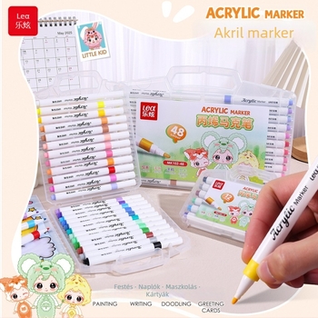 Lexuan akril marker készlet golyófejű heggel, nagy kapacitású