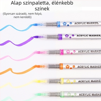Akril marker toll, gyorsan szárad, nem nyomódik át a papíron, nagy kapacitású, iskolásoknak