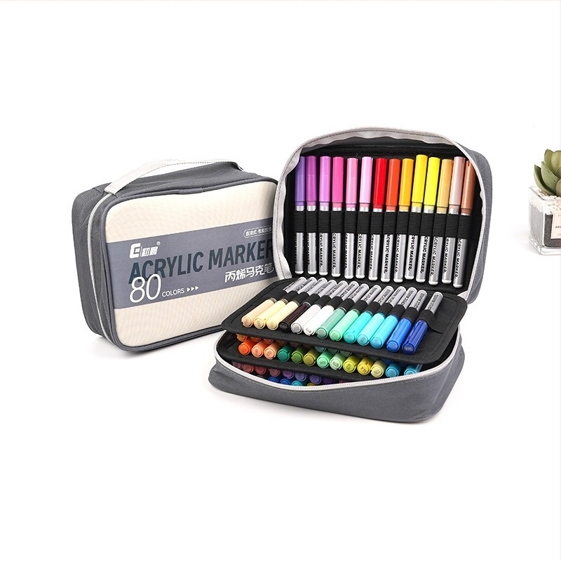 Akril marker toll, gyorsan szárad, nem nyomódik át a papíron, nagy kapacitású, iskolásoknak