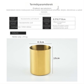 Fém tolltartó, kör alakú, minimalistikus irodai szervező, logó nyomtatása lehetséges, testreszabás elérhető, ajándékhoz ideális