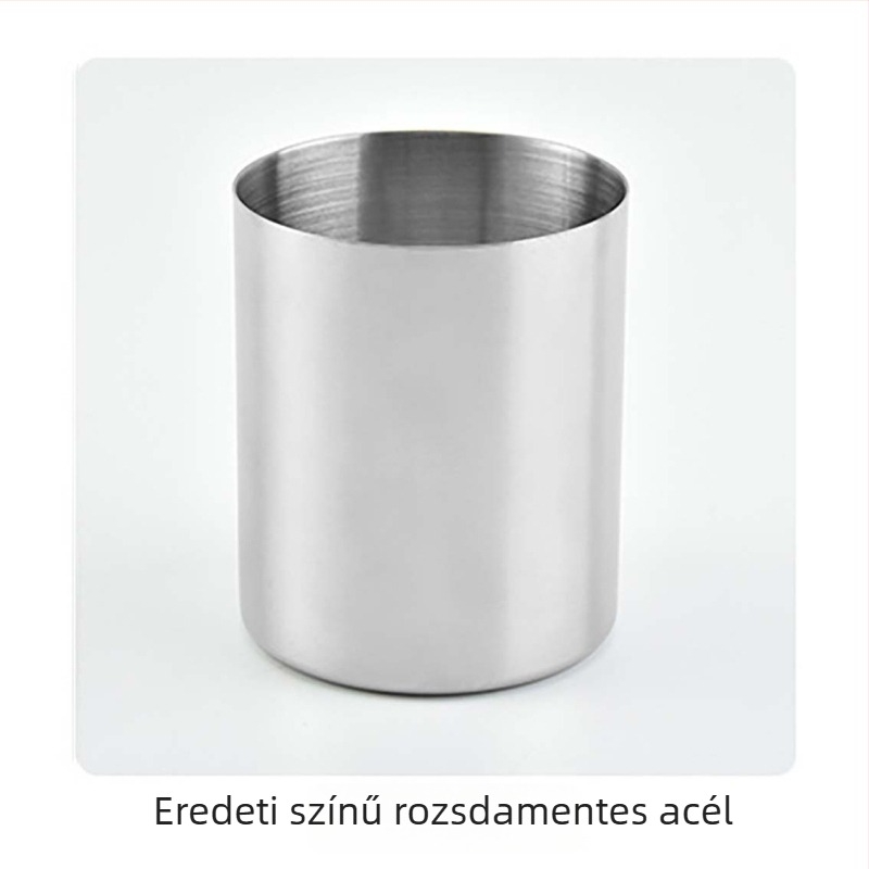 Fém tolltartó, kör alakú, minimalistikus irodai szervező, logó nyomtatása lehetséges, testreszabás elérhető, ajándékhoz ideális