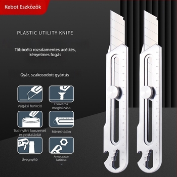 Kb-708b Nehéz rozsdamentes acél utilitáris kés – ipari osztályú, többfunkciós a csomagok felnyitásához, faragáshoz és háztartási használathoz; Pengéje: 15.4×2.8×0.6; Tömeg: 110