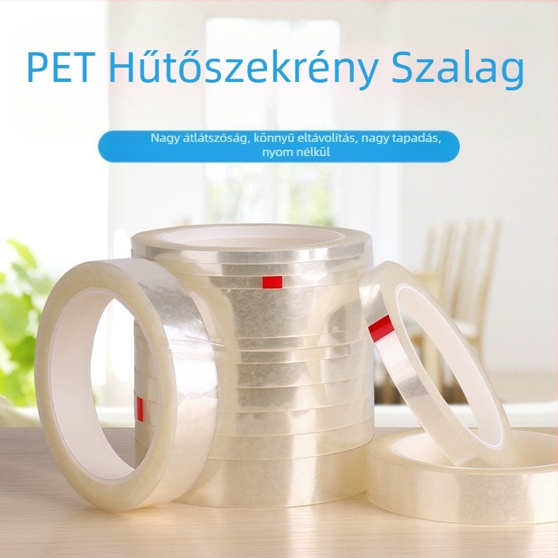 PET maszkoló szalag nyom nélkül, Traceless tape sorozat, akril ragasztó, 0,06 mm vastagság, hőállóság -20–120°C