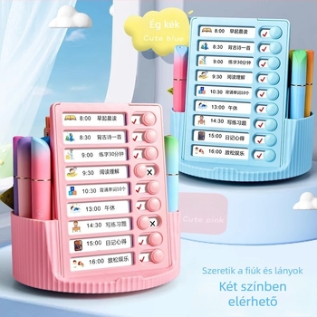 Tiger Crown 360° forgó tolltartó, négyzet alakú műanyag íróasztali rendező, Modell 1