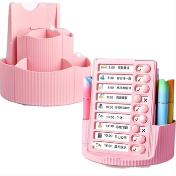 Tiger Crown 360° forgó tolltartó, négyzet alakú műanyag íróasztali rendező, Modell 1