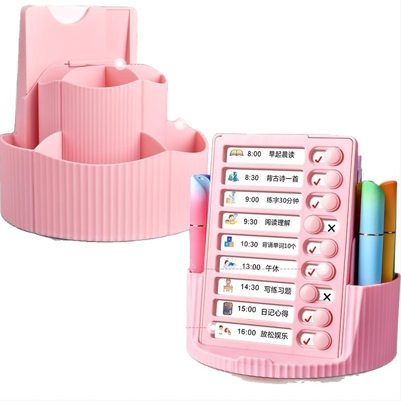 Tiger Crown 360° forgó tolltartó, négyzet alakú műanyag íróasztali rendező, Modell 1