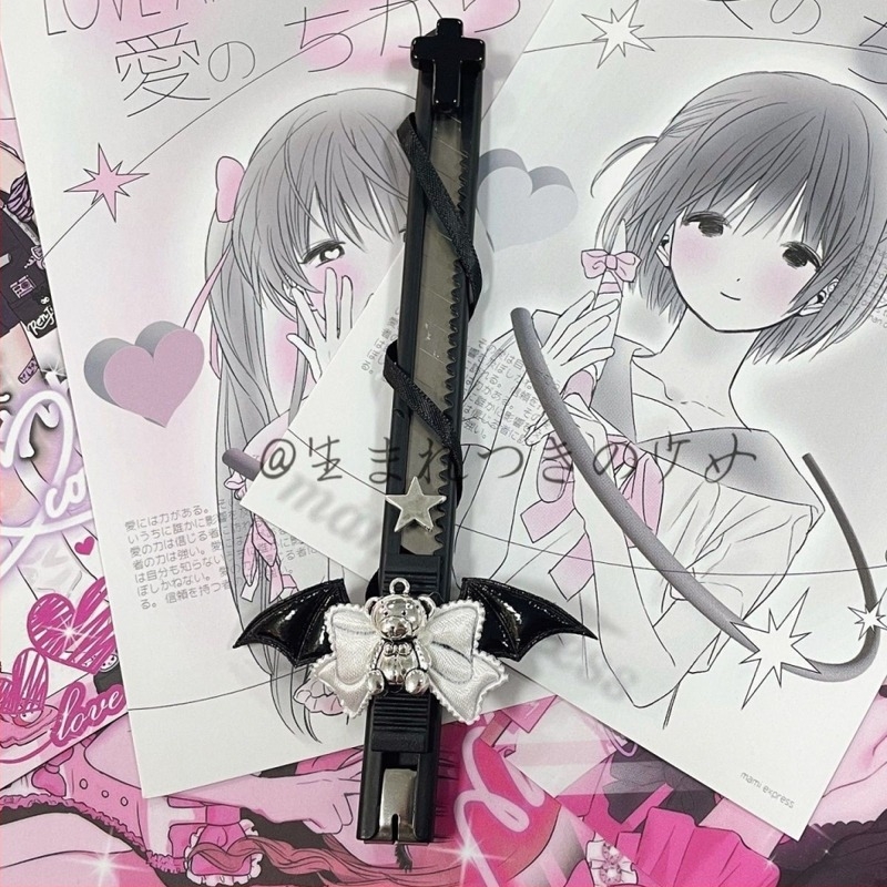 Használati kés kézzel készített medve témájú, gothikus sötét édes esztétikával (Márka: Other; Modell: Utility knife; Importált: Nem)