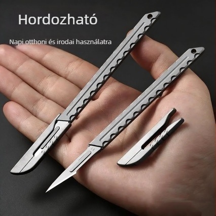 Titánium ötvözetű hobbi-kés, mini zsebkés kulcstartóval, papír- és tapétavágó eszköz (Anyag: Titánacél; Márka: Other; Termék szám: t18158154334471t)