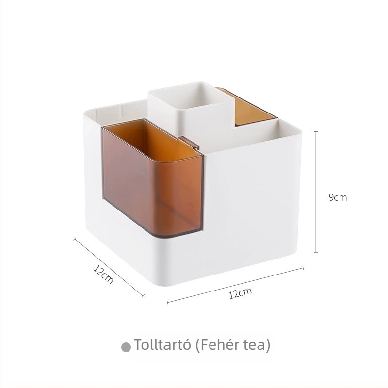 Leválasztható tolltartó tároló doboz asztalhoz – több rekesz, modern minimalist stílus ABS műanyagból