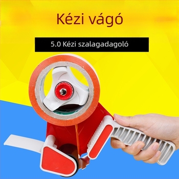 Kézi dobozszáró gép, acél konstrukció, modell 15010, max szalag szélesség 50 mm, szalagcsap átmérője 75 mm