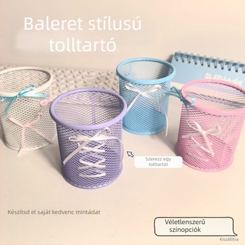 Fém tolltartó, kör alakú, rácsos mintázattal és masni dizájnnal