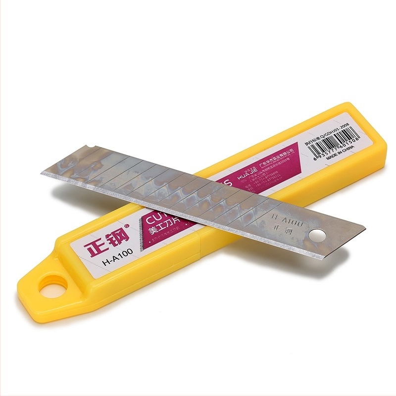 Huajie HA80-HA100 magas széntartalmú acél barkács kés pengéi, 10 darabos készlet