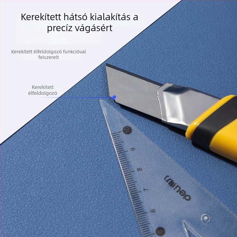 Deli irodai kés tapétákhoz, 18 mm penge, rozsdamentes acél, ipari használatra, cserepenge
