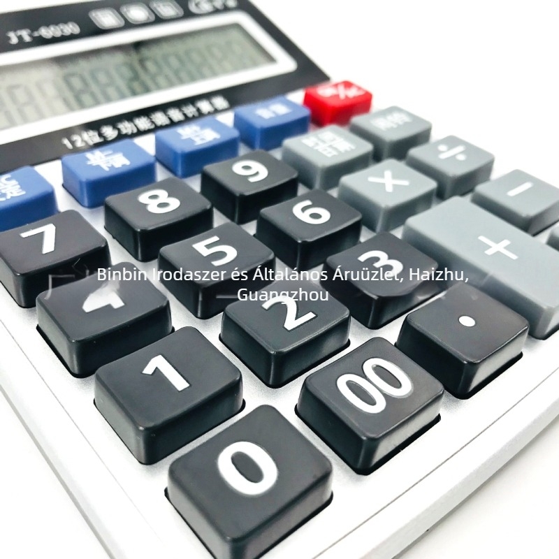 JT-6030 aritmetikai számológép 12-digit kijelzővel, hangfunkcióval, akril/ABS ház