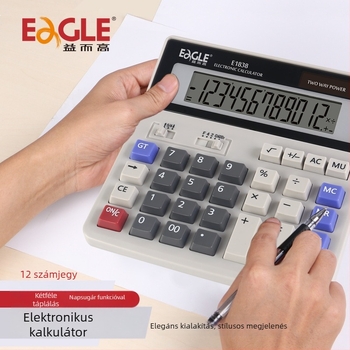 Beszédfunkcióval rendelkező 12 számjegyű, nagy kijelzős tudományos számológép iroda- és pénzügyi könyveléshez — Modellek: E1832, E1836, E1837, E1838