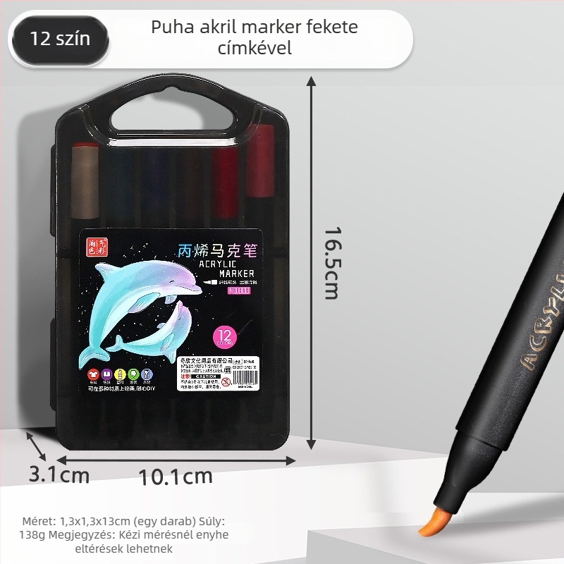 Akril marker tollak általános iskolásoknak, mosható, rajz és graffiti, művészeti kellékek