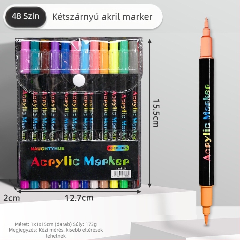 Akril marker tollak általános iskolásoknak, mosható, rajz és graffiti, művészeti kellékek