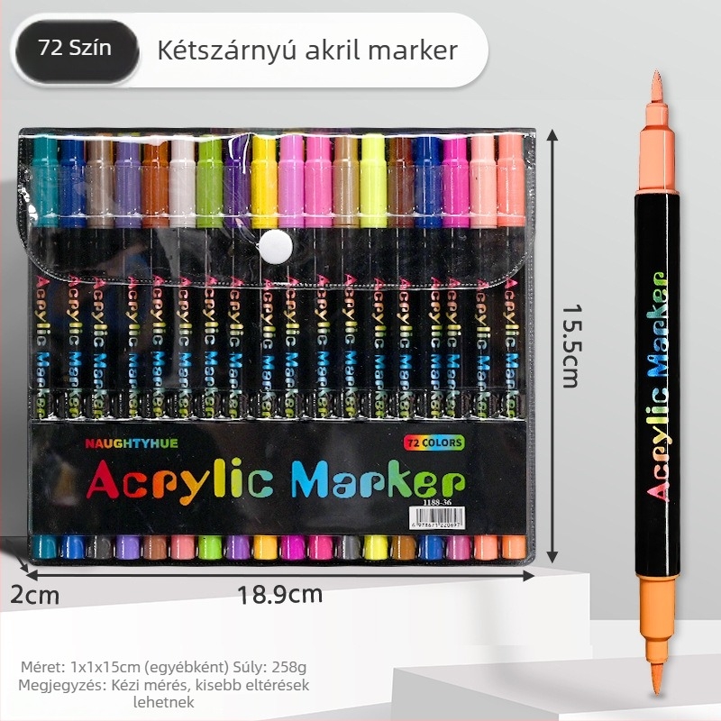 Akril marker tollak általános iskolásoknak, mosható, rajz és graffiti, művészeti kellékek