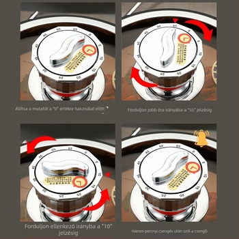 Háromrétegű párolóedény 304 rozsdamentes acélból, átlátszó fedővel – indukciós főzőfelülethez, többsíkú aljzat