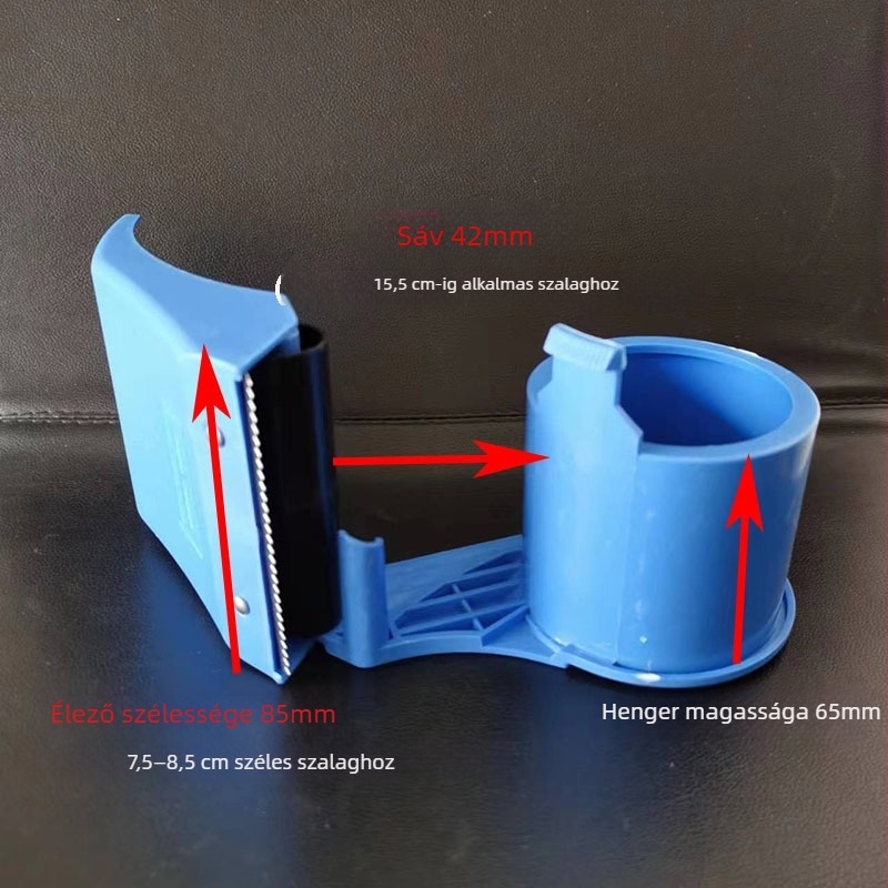Kartonzáró ragasztószalag adagoló műanyag vágóval; nem importált; termékkód: Tj # U+sdysdlohlolofg%h; szalag szélesség ≤ 48 mm
