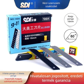 SDI 1404 tapétavágó kés, magas széntartalmú acélból, nettó tömeg 76 g