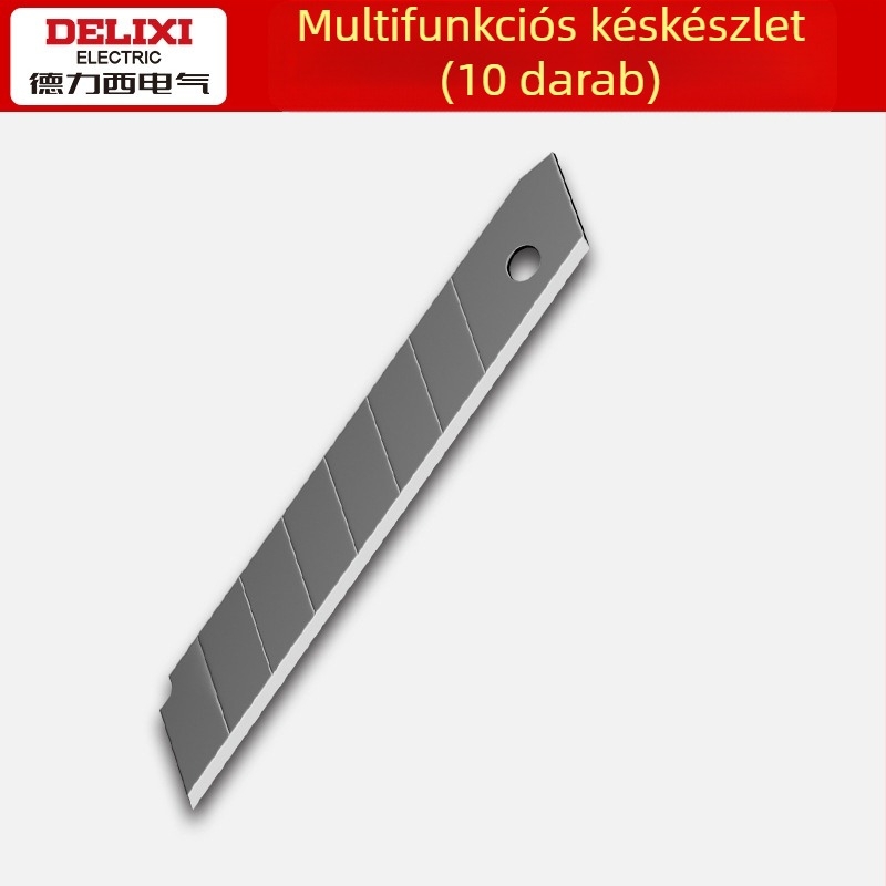 Delixi elektromos, szétszerelés nélküli többfunkciós kés tapétákhoz — ötvözet test, 110 g