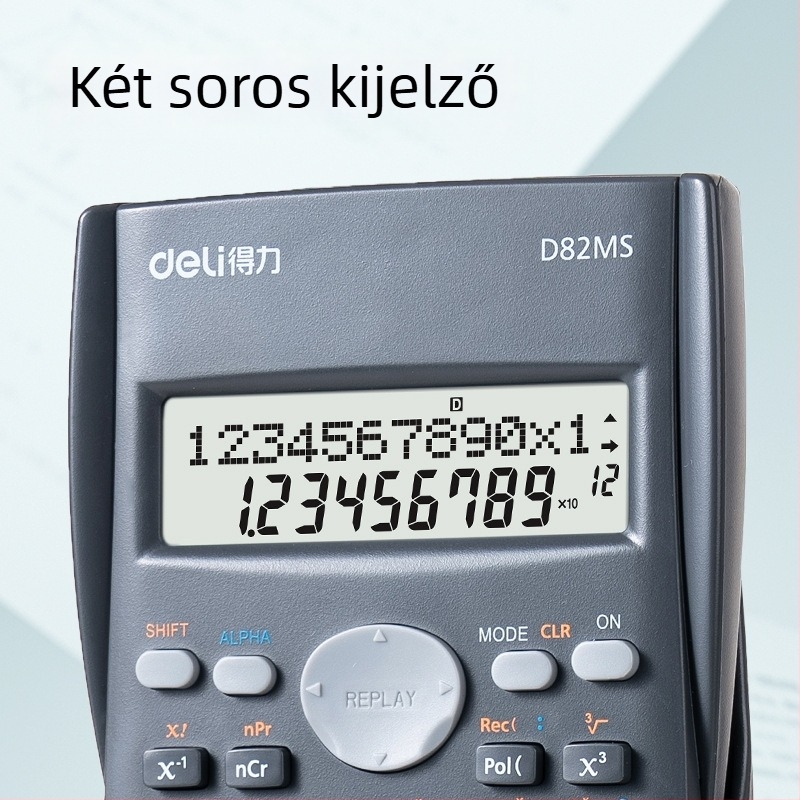 Deli D82MS tudományos számológép, 12 számjegy kijelző, elem benne