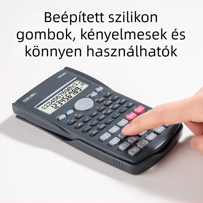 Deli D82MS tudományos számológép, 12 számjegy kijelző, elem benne