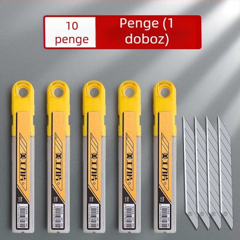 Kompakt fekete pengeű kézi kés wolfram acélból, kis papírvágó, csomagolás felnyitó kés, tapéta vágó, ipari minőségű rozsdamentes acél kés