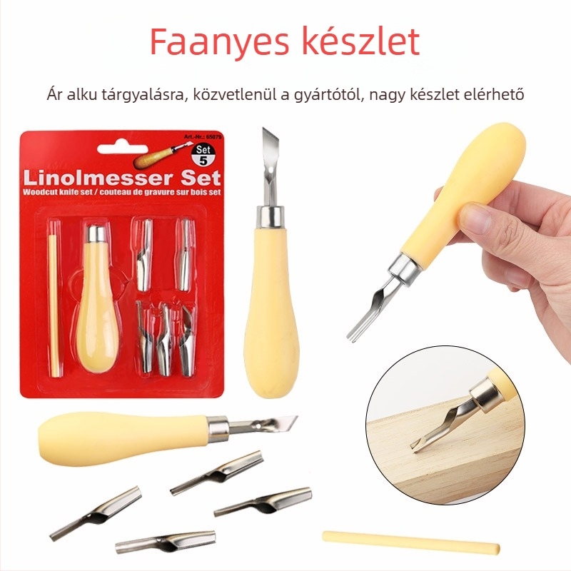 Changbo faragó kés, fa markolat, 72 g, teljes hossz 9 cm, penge hossza 4.5 cm