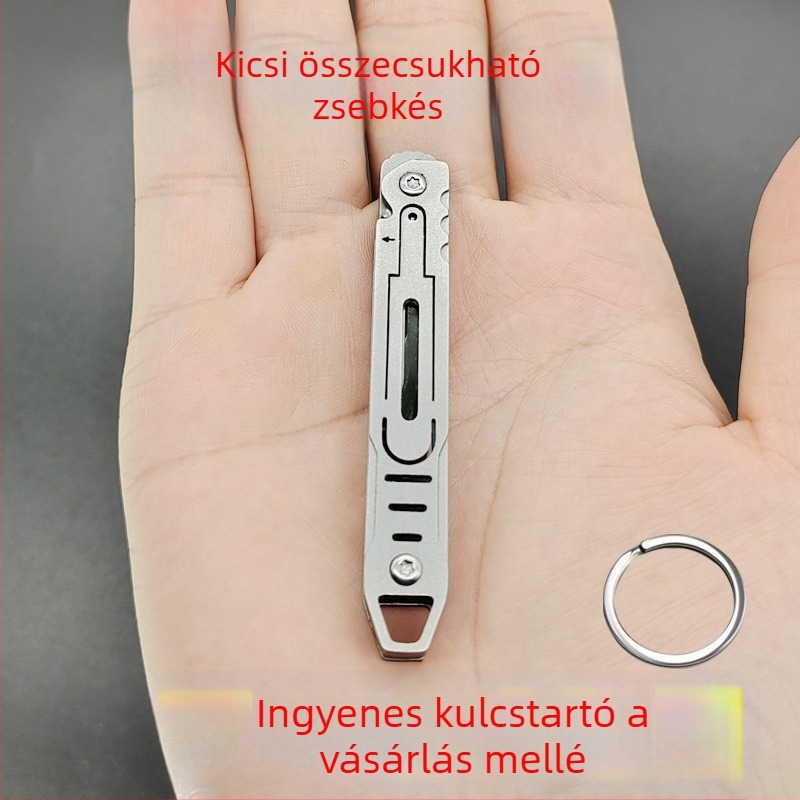 Rozsdamentes acél összecsukható kés – kompakt mini hasznos eszköz szabadban