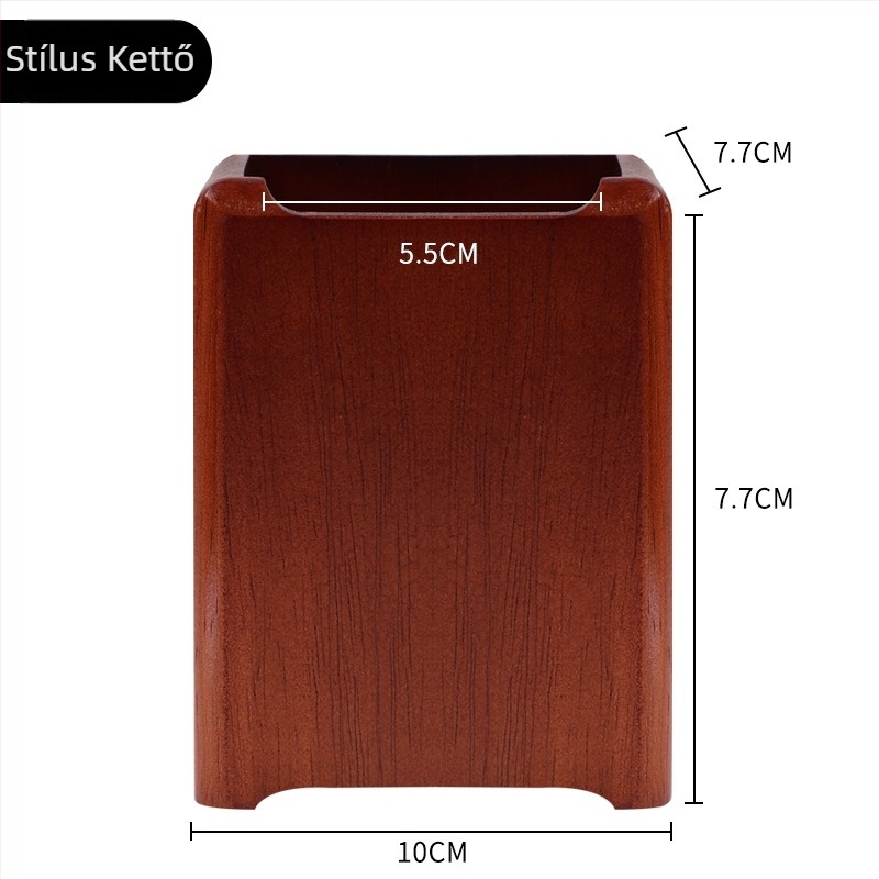 Fából készült tolltartó és asztali rendező, modell K80022, négyzetes formájú, anyag: fa