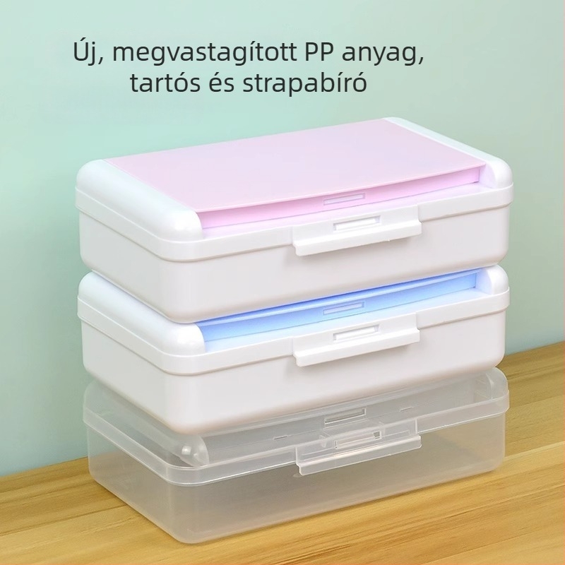 Két szintes ceruza- és eszköztartó művészeknek és diákoknak, átlátszó műanyag szervező, nagy kapacitás