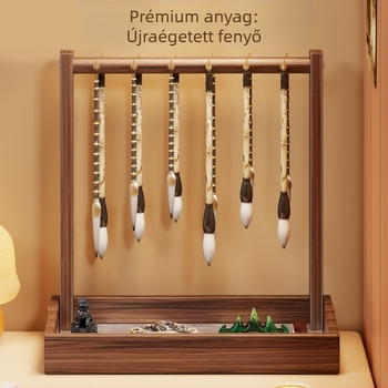 Tömörfa ecsetakasztó állvány kalligráfiához, fenyőből, modell 2266793645007440768, Brand Fan Lilin