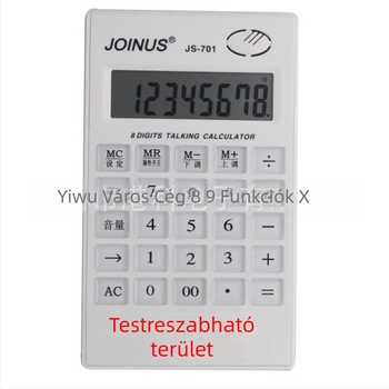 JS701 Aritmetikai számológép nyolcjegyű kijelzővel, hangfunkcióval, átlátszó kristálygombokkal, logónyomtatás támogatás
