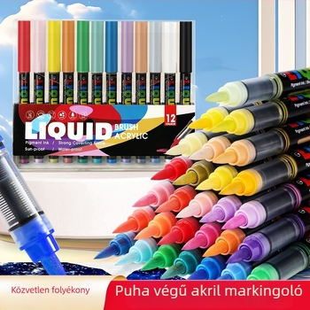Akril marker készlet: nem csöpögő, kerek test, puha hegy, víz alapú tinta és intelligens tinta-vezérlés