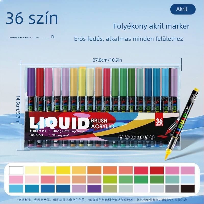 Akril marker készlet: nem csöpögő, kerek test, puha hegy, víz alapú tinta és intelligens tinta-vezérlés